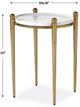 Uttermost® Nahunta White Accent Table with Antique Brass Base-2