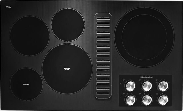 KitchenAid® 36" Black Electric Downdraft Cooktop with 5 Elements-0