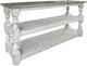 International Furniture Direct Stone Weathered Gray Sofa Table with Ivory Antiqued Base-0