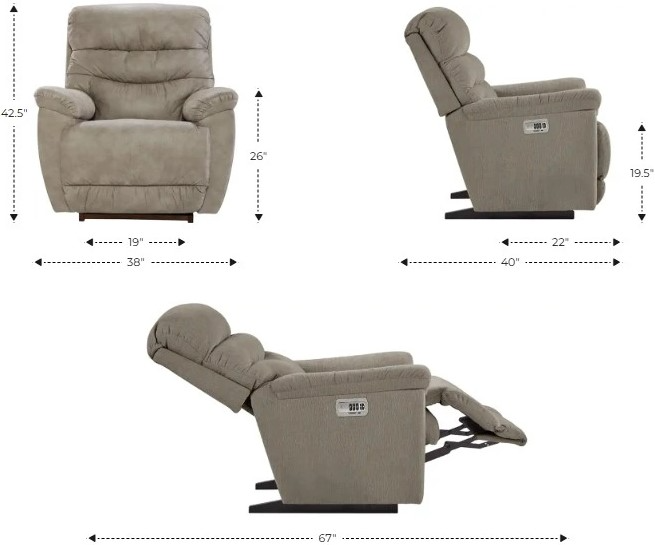 La-Z-Boy® Joshua Pebble Power Rocker Recliner with Headrest and