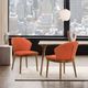Armen Living Juno 2-Piece Orange/Walnut Dining Side Chair Set-1