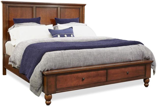 aspenhome® Cambridge Brown Cherry California King Panel Storage Bed-0