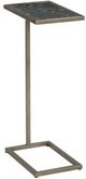Hammary® Hidden Treasures Glass Top Deco Glass C Table with Silver Base-0