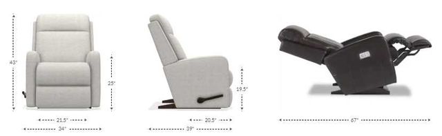 La-Z-Boy® Finley Stone Leather Manual Rocking Recliner-2