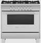 Fisher & Paykel 36" Brushed Stainless Steel with Black Glass Pro Style Natural Gas Range-0
