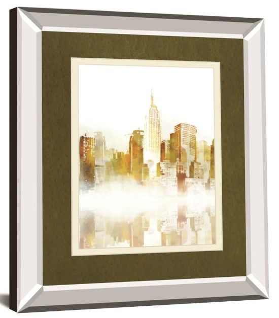 Classy Art New York Sketch By Ken Roko Mirror Framed Wall Art-0