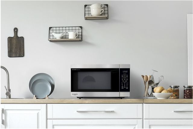 Modern kitchen featuring a Sharp microwave drawer Modern kitchen featuring a Sharp microwave drawer