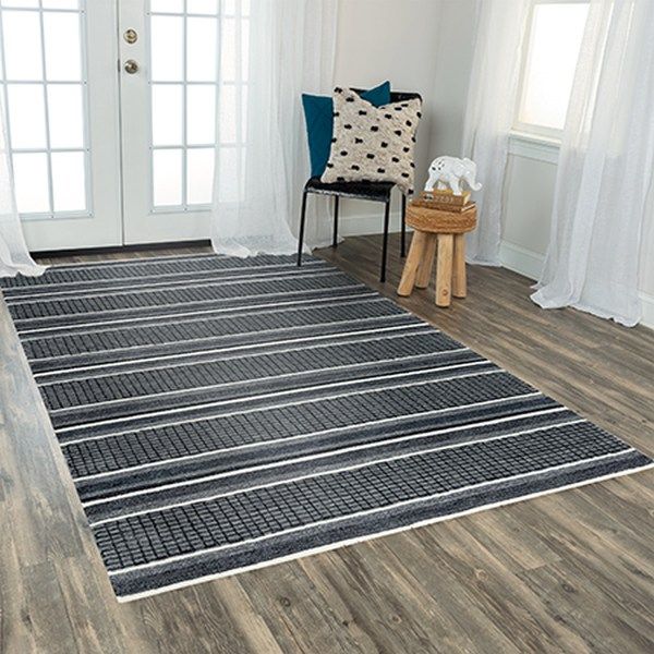 Rizzy Home Katana Black 5'x8' Rectangular Rug-3