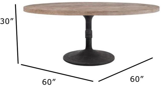 Nest Home Collections Sadie Medium Gray 60" Round Counter Table with Iron Base-2