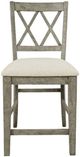 Jofran Inc. Telluride Beige/Driftwood Double X-Back Counter Stool-3
