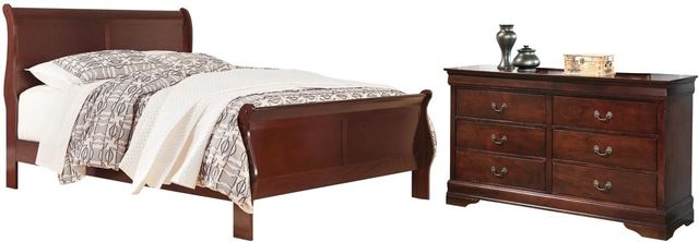 Signature Design by Ashley® Alisdair 2-Piece Dark Brown California King Sleigh Bed Set-0