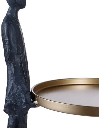 Stylecraft Black/Gold Round Plate Man Home Décor-3