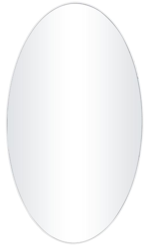 Deco Marche White Oval Thin Minimalistic Frame Mirror-0