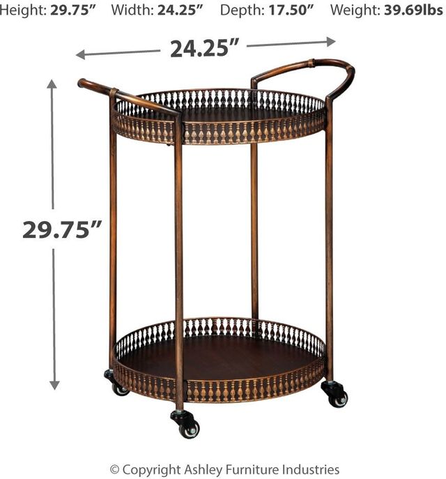 Signature Design by Ashley® Clarkburn Antique Bronze Bar Cart-4