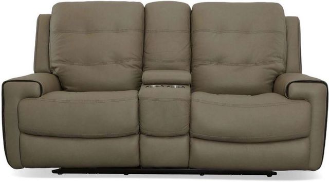 Flexsteel® Wicklow Power Reclining Loveseat with Console and Power Headrests-1