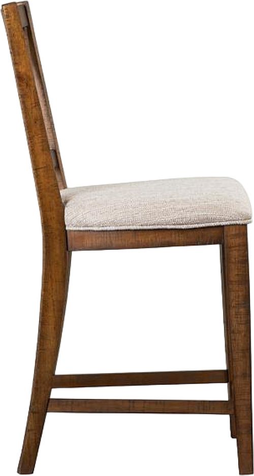 Magnussen Home® Bay Creek 2-Piece Baja Fog/Toasted Nutmeg Counter Chair Set with Upholstered Seat-2
