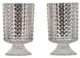 A & B Home Hobnail 2-Piece Clear/Gold Glass Hurricane Candle Holder Set-1