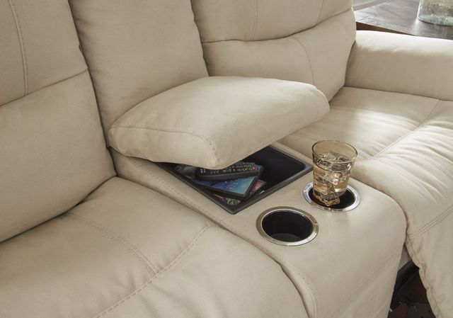 Signature Design by Ashley® Next-Gen Gaucho Latte Power Reclining Loveseat with Console-3