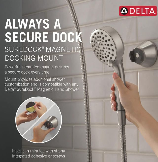 Delta SureDock™ Spotshield Brushed Nickel 3" Magnetic Docking Mount-3