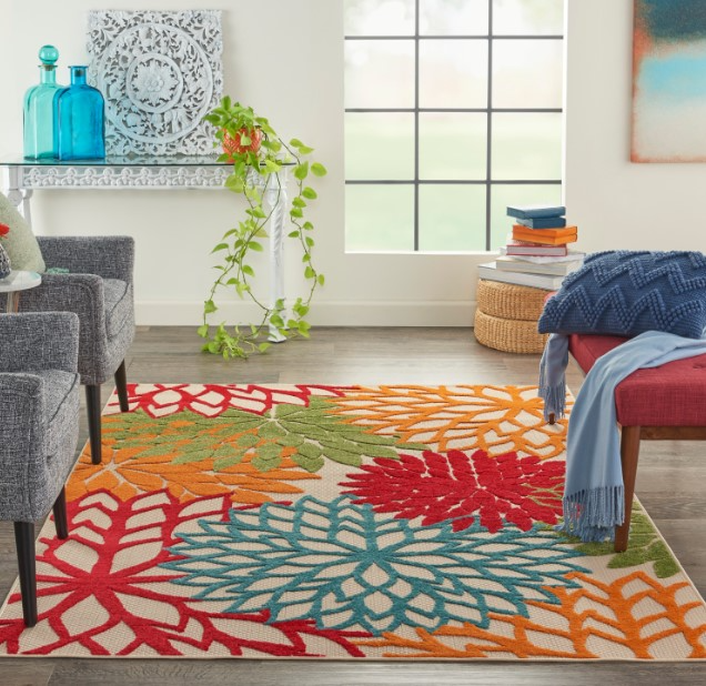 Nourison Home™ Aloha Green 5'x8' Style 1 Indoor/Outdoor Area Rug