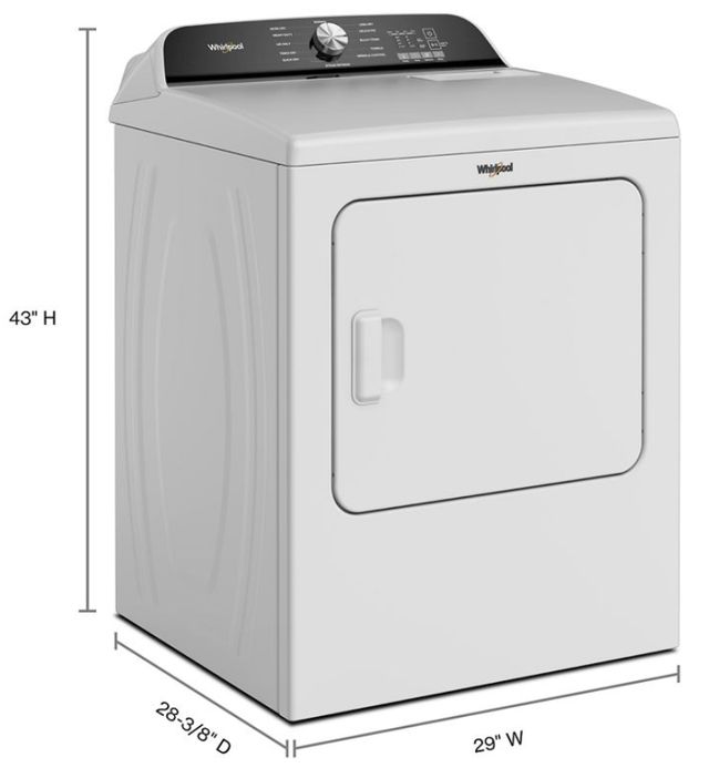 Whirlpool® 7.0 Cu. Ft. White Front Load Gas Dryer with Moisture Sensor-4