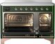 Ilve® Majestic III 48" Emerald Green Pro Style Induction Range with Triple Glass Door and Copper Trim-1