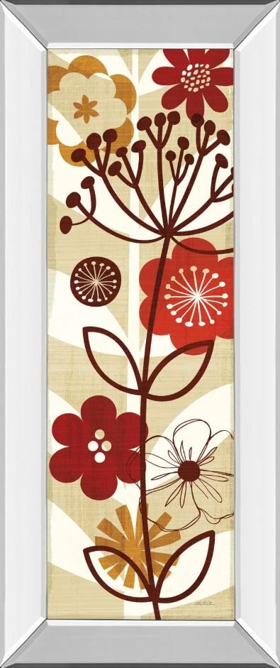 Classy Art Floral Pop Panel Il by Mo Mullan Mirror Framed Wall Art-0
