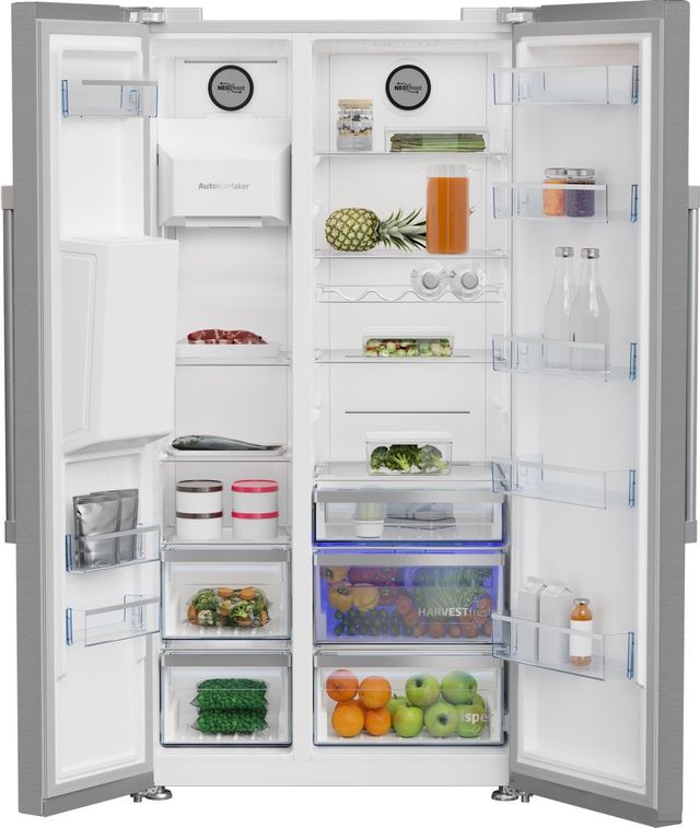 Beko 36 in. 20.2 Cu. Ft. Fingerprint Free Stainless Steel Counter Depth Side-by-Side Refrigerator-3