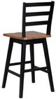 Signature Design by Ashley® Wildenauer Black/Brown Tall Swivel Bar Stool-3