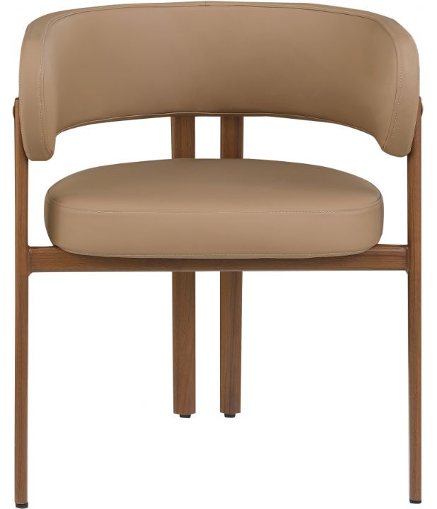 Meridian Furniture Gideon Tan/Walnut Vegan Leather Dining Chair-1