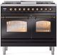 Ilve® Nostalgie II Series 40" Glossy Black Pro Style Dual Fuel Range-0