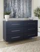 Modus Furniture Argento Burnished Brass/Navy Blue Dresser-1