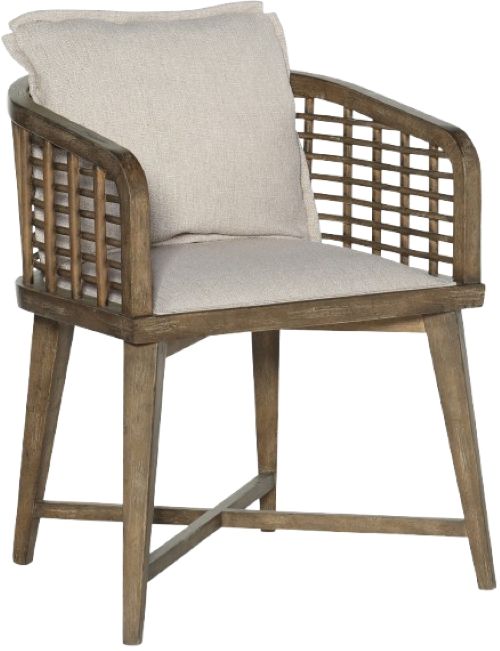 Hooker® Furniture Sundance Cliffside/Zuri Cream Barrel Back Dining Arm Chair-0