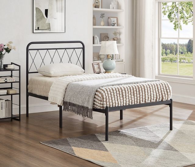IFDC Black Youth Single Platform Bed-1