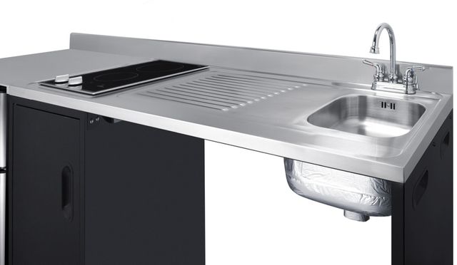 Summit® 72" Black/Stainless Steel Barrier-Free All-in-one Kitchenette -4