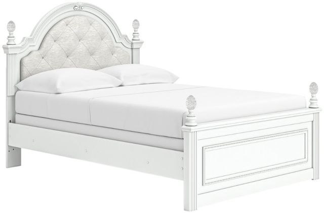 Signature Design by Ashley® Maylilly White Youth Full Upholstered Panel Bed-1