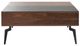 Armen Living Zola Gray/Walnut Lift-Top Coffee Table with Black Base-1
