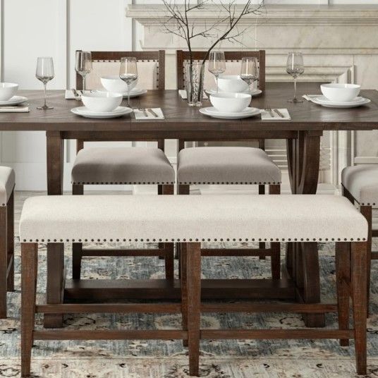 Jofran Inc. Fairview Beige/Oak Backless Counter Bench-1