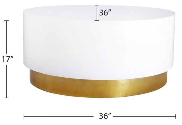 Meridian Furniture Deco White Coffee Table with Gold Base-1
