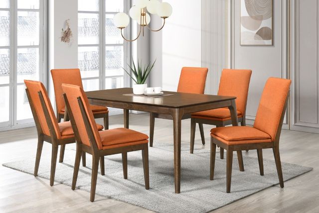 New Classic® Home Furnishings Maggie 7-Piece Terracotta/Walnut Dining Set-1