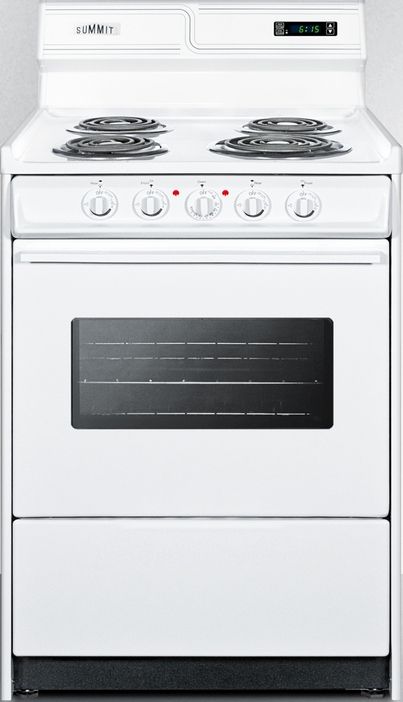 Summit® 24" White Freestanding Electric Range