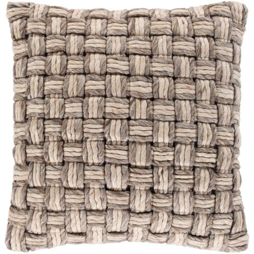 Surya Cordoba Taupe 18"x18" Toss Pillow with Down Insert-0