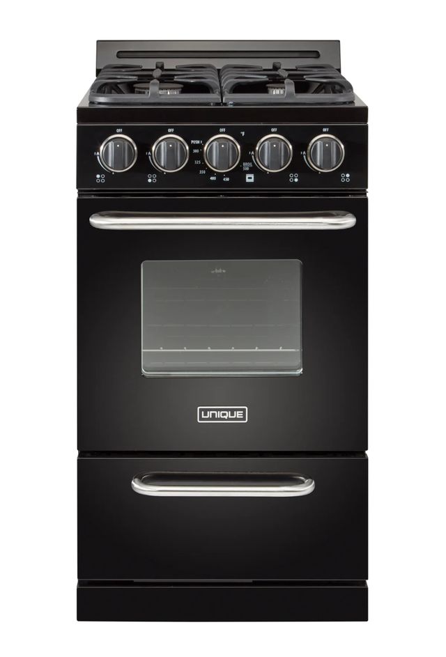 Unique Appliances 20" Black Classic Off Grid Freestanding Propane Range-0