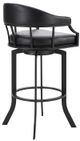 Armen Living Edy Black Swivel Bar Stool-1