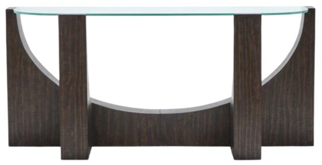 Magnussen Home® Beckham Glass Top Sofa Table with Rustic Tavern Base-2