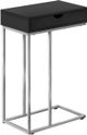 Monarch Specialties Inc. Black 25"H Drawer C Table with Silver Metal Base-0