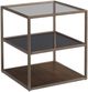 Hammary® Cleo Glass Top Square End Table with Deep Brown/Dusky Silver Base-0