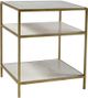 Dovetail Furniture Higgins White Marble Side Table with Brass Frame-0