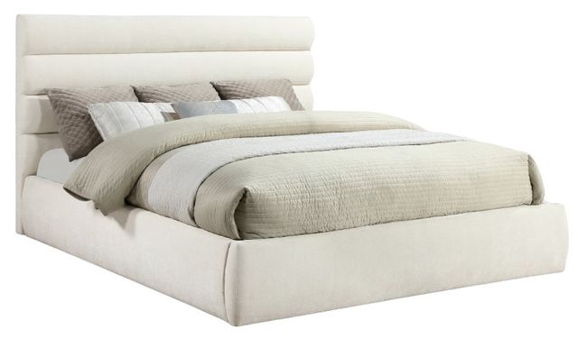 Meridian Furniture Adam Cream 52" King Upholstered Panel Bed-0