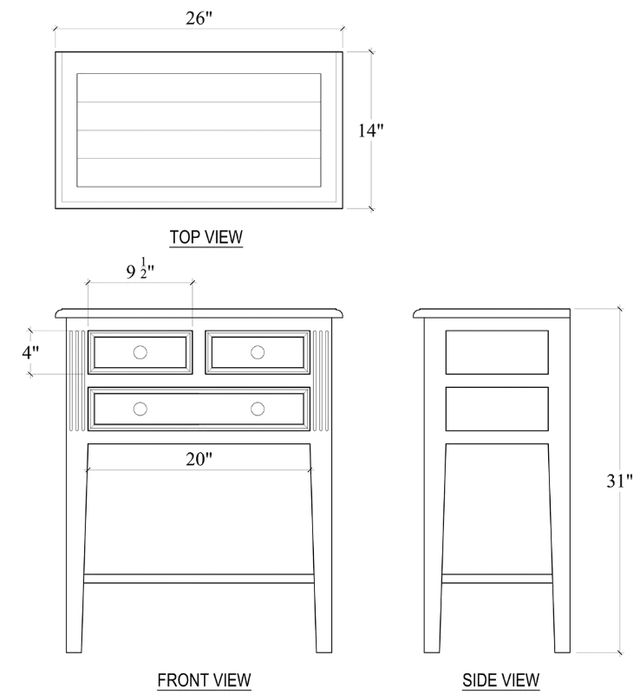 Bramble Customizable Eton 3-Drawer Side Table-1